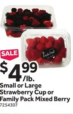 Stop&Shop Small or Large Strawberry Cup or Family Pack Mixed Berry offer