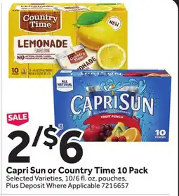 Stop&Shop Capri Sun or Country Time 10 Pack offer