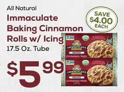 DeCicco & Sons All Natural Immaculate Baking Cinnamon Rolls w/Icing offer