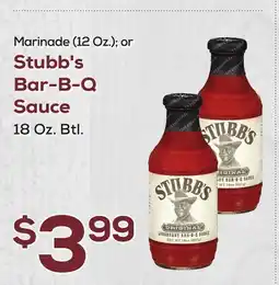 DeCicco & Sons Stubb's Bar-B-Q Sauce offer