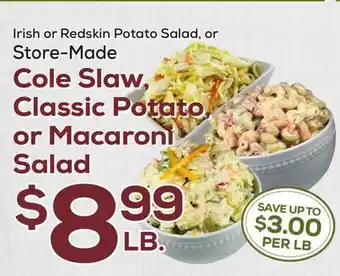 DeCicco & Sons Cole Slaw, Classic Potato, or Macaroni Salad offer