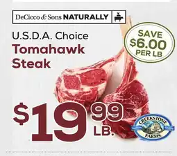DeCicco & Sons Tomahawk Steak offer