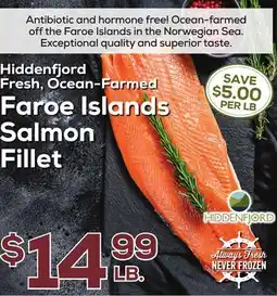 DeCicco & Sons Hiddenfjord Fresh, Ocean-Farmed Faroe Islands Salmon Fillet offer