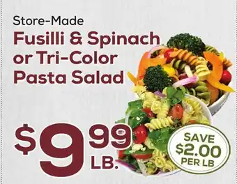 DeCicco & Sons Fusilli & Spinach or Tri-Color Pasta Salad offer