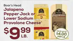 DeCicco & Sons Boar's Head Jalapeno Pepper Jack or Lower Sodium Provolone Cheese offer