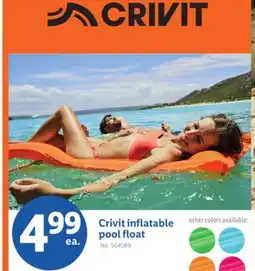 Lidl Crivit inflatable pool float offer