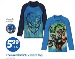 Lidl licensed kids' UV swim top offer