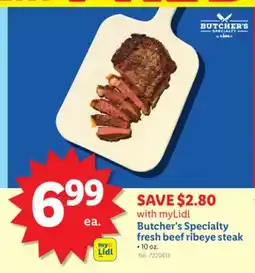Lidl Butcher's Specialty fresh beef ribeye steak offer