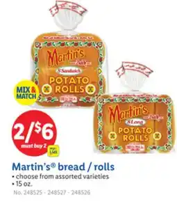 Lidl Martin's bread/rolls offer