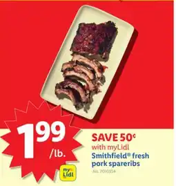 Lidl Smithfield fresh pork spareribs offer