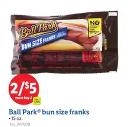 Lidl Ball Park bun size franks offer