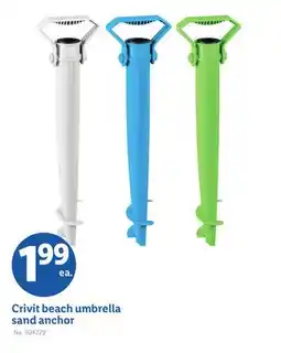Lidl Crivit beach umbrella sand anchor offer