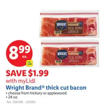 Lidl Wright Brand thick cut bacon offer