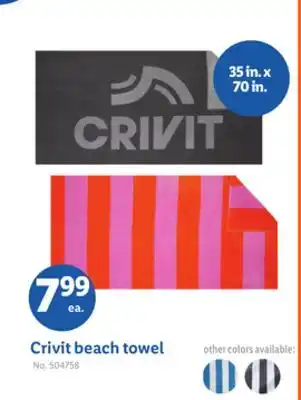 Lidl Crivit beach towel offer