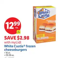 Lidl with myLidl White Castle frozen cheeseburgers offer