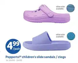 Lidl Pepperts! children's slide sandals/clogs offer