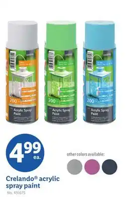 Lidl Crelando acrylic spray paint offer