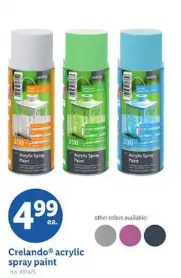 Lidl Crelando acrylic spray paint offer