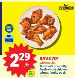 Lidl myLidl Butcher's Specialty fresh whole chicken wings, family pack offer