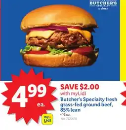 Lidl Butcher's Specialty fresh grass-fed ground beef, 85% lean offer