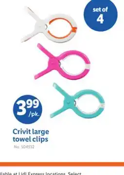 Lidl Crivit large towel clips offer