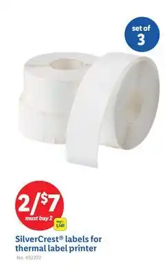 Lidl SilverCrest labels for thermal label printer offer