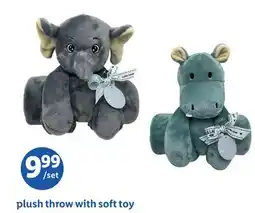 Lidl plush throw with soft toy offer