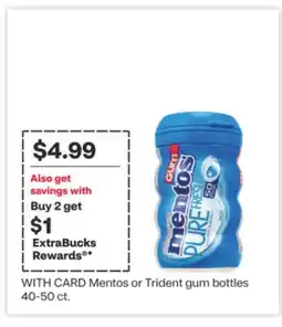 CVS Mentos or Trident gum bottles 40-50 ct offer