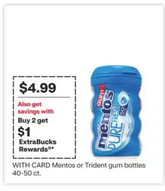 CVS Mentos or Trident gum bottles 40-50 ct offer