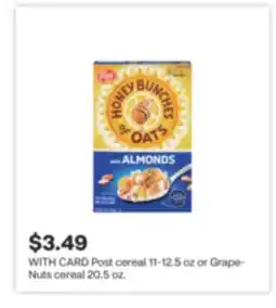 CVS Post cereal 11-12.5 oz or Grape-Nuts cereal 20.5 oz offer