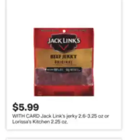 CVS Jack Link's jerky 2.6-3.25 oz or Lorissa's Kitchen 2.25 oz offer