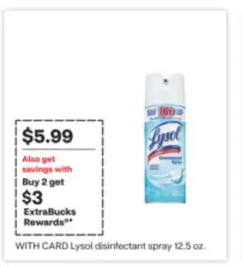 CVS Lysol disinfectant spray 12.5 oz offer