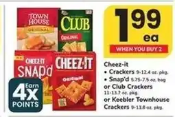 Safeway Cheez-it, Snap'd, Club, or Keebler Townhouse Crackers offer