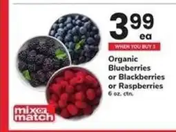 Safeway Organic Blueberries or Blackberries or Raspberries offer