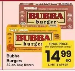 Safeway Bubba Burgers offer