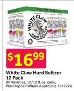 Stop&Shop White Claw Hard Seltzer 12 Pack offer