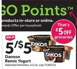 Stop&Shop Dannon Remix Yogurt offer