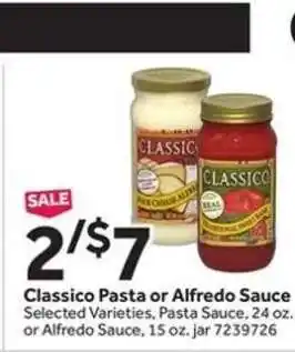 Stop&Shop Classico Pasta or Alfredo Sauce offer