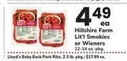 Safeway Hillshire Farm Lit'l Smokies or Wieners offer
