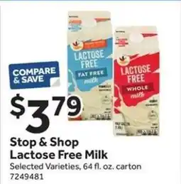 Stop&Shop Stop & Shop Lactose Free Milk offer