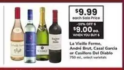Safeway La Vieille Ferme, André Brut, Casal García or Casillero Del Diablo offer