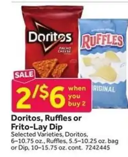 Stop&Shop Doritos, Ruffles or Frito-Lay Dip offer