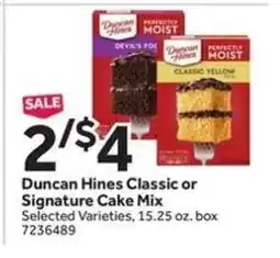 Stop&Shop Duncan Hines Classic or Signature Cake Mix offer