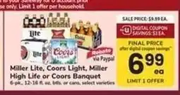Safeway Miller Lite, Coors Light, Miller High Life or Coors Banquet offer