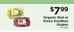 ShopRite Organic Red or Green Seedless Grapes offer