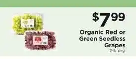 ShopRite Organic Red or Green Seedless Grapes offer
