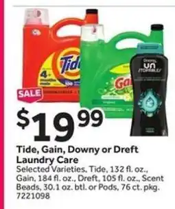 Stop&Shop Tide, Gain, Downy or Dreft Laundry Care offer