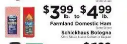 ShopRite Farmland Domestic Ham / Schickhaus Bologna offer