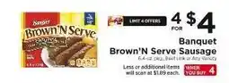 ShopRite Banquet Brown'N Serve Sausage offer
