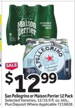 Stop&Shop San Pellegrino or Maison Perrier 12 Pack offer